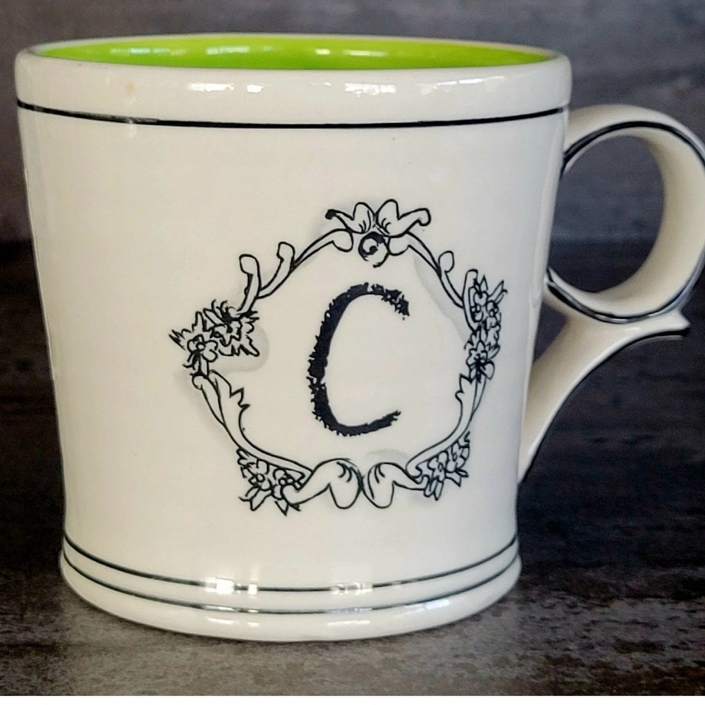 Katie May White Mug with Green Interior